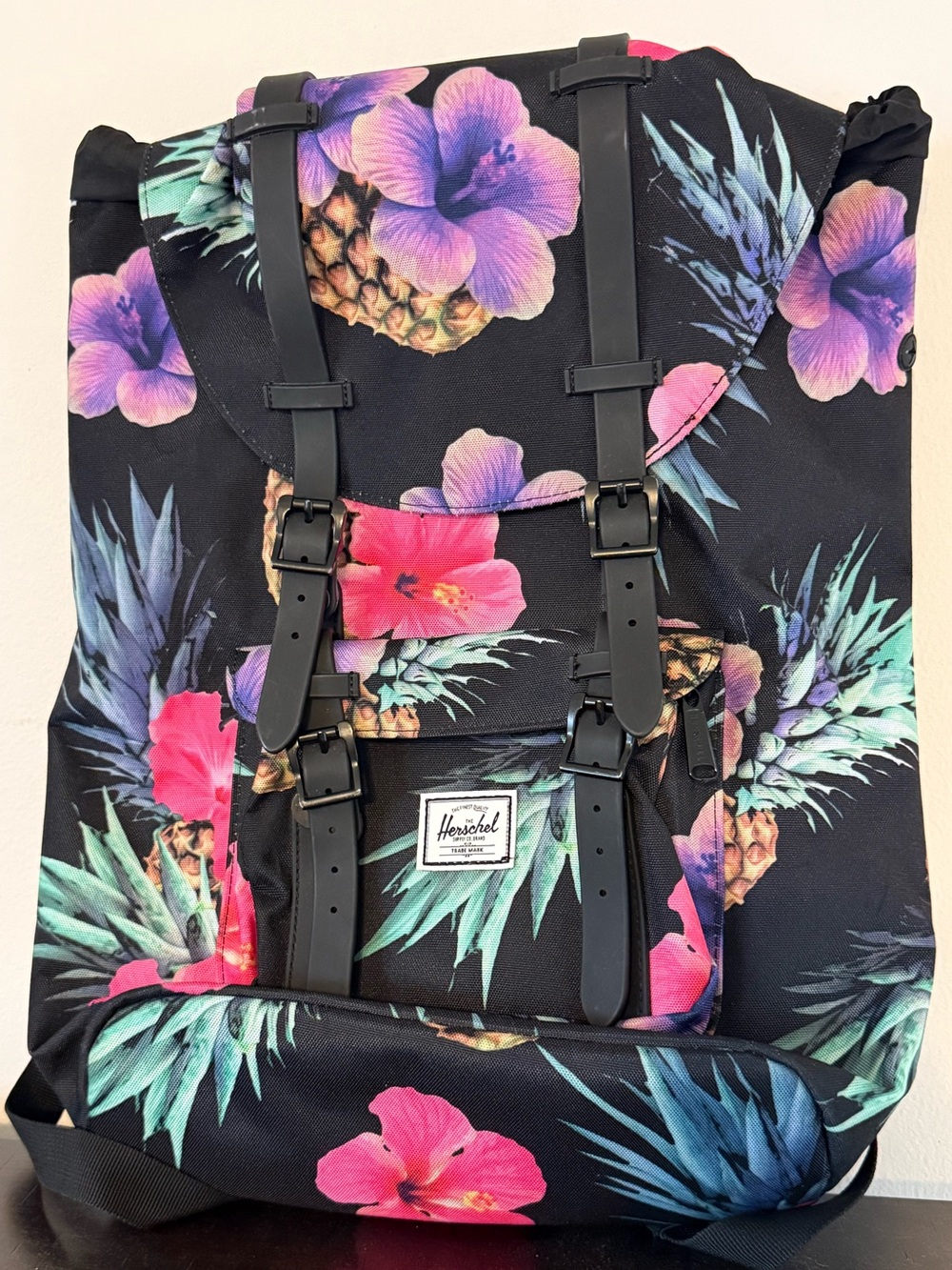 Herschel Little America Floral Laptop Backpack Black Tropical